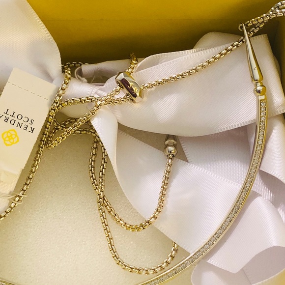 NWT Kendra Scott RARE & Retired Scottie Necklace Yellow Gold & Inlaid CZ’s GORG! - Picture 4 of 16